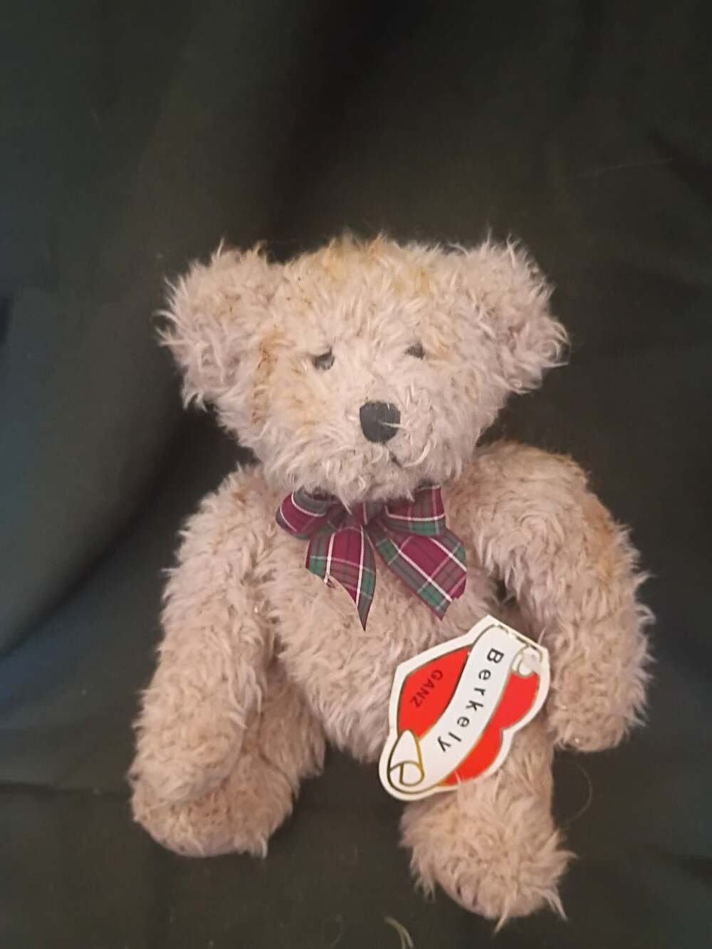 Ganz Berkeley Plush Teddy Bear Stuffed Animal Plaid Bow Vintage